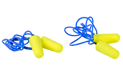 Walker's Ear Plug, Rubber Corded, Yellow or Blue, Includes Case, 2 Pairs