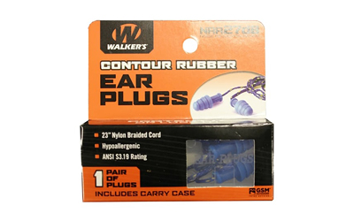 Walker's Ear Plug, Rubber Corded, Blue, 1 Pair — photo 2