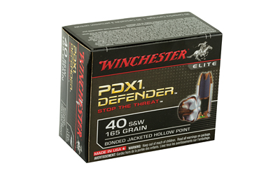 Winchester Ammunition Defender, Supreme Elite, 40S&W, 165 Grain, Bonded Jacketed Hollow Point, PDX1, 20 Round Box — photo 2