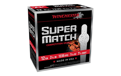 Winchester Ammunition Super Match, Shotshell, 12 Gauge, 2.75", #7 Shot, 1 1/8oz, 25 Round Box