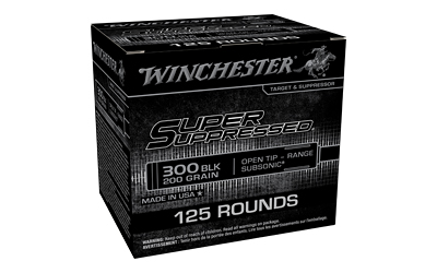 Winchester Ammunition Super Suppressed, 300 Blackout, 200 Grain, Subsonic Open Tip, 125 Round Box