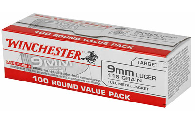 Winchester Ammunition USA, 9MM, 115 Grain, Full Metal Jacket, 100 Round Box — photo 3