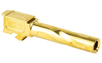 Zaffiri Precision Pistol Barrel, 9MM, 3.95", Flush and Crown, Fits Glock 19, Titanium Nitride Finish, Gold — photo 2