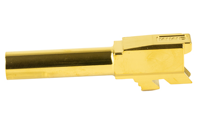 Zaffiri Precision Pistol Barrel, 9MM, 3.3", Flush and Crown, Fits Glock 43, Titanium Nitride, Gold — photo 3