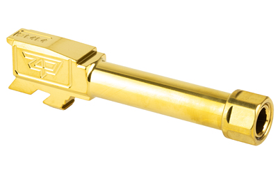 Zaffiri Precision Pistol Barrel, 9MM, 3.9", Threaded, Fits Glock 43, Titanium Nitride Finish, Gold — photo 2