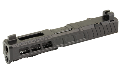 Zaffiri Precision ZPS.3 Slide, Fits GLOCK 19 Gen 3, Top Ported Barrel, Cerakote Finish, Black, RMR Optic Cut, Blacked Out Co-witness Height Sights