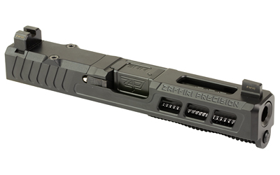 Zaffiri Precision ZPS.3 Slide, Fits GLOCK 19 Gen 3, Top Ported Barrel, Cerakote Finish, Black, RMR Optic Cut, Blacked Out Co-witness Height Sights — photo 2