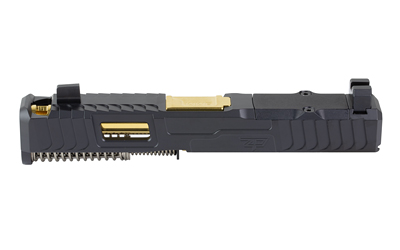 Zaffiri Precision IBS Complete Slide, Fits GLOCK 19 Gen 5, Chunk Ported Barrel, Gold, Cerakote Finish, Black, RMR Optic Cut — photo 3